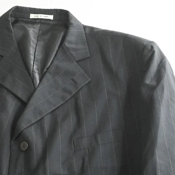 Kings Court 58L 44x32 Black Striped 5 Button Mens Jacket Pants Suit